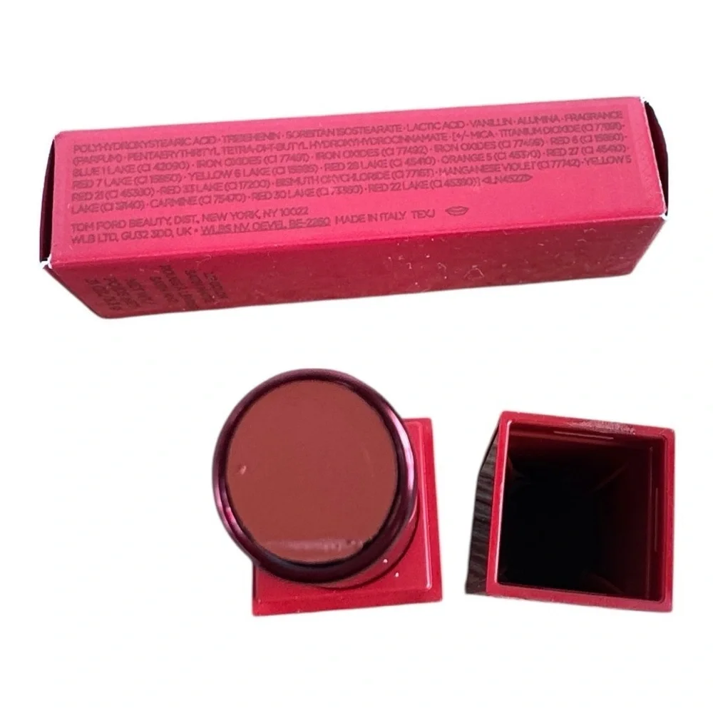 Tom Ford Satin Matte Lipstick in Fete a rich, warm brown-red